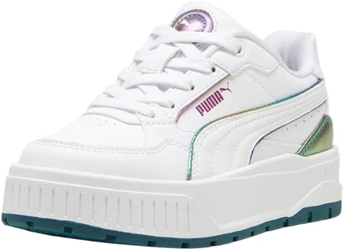 Детские кроссовки для девочек с шнуровкой Karmen II Idol PUMA, White — фото 2