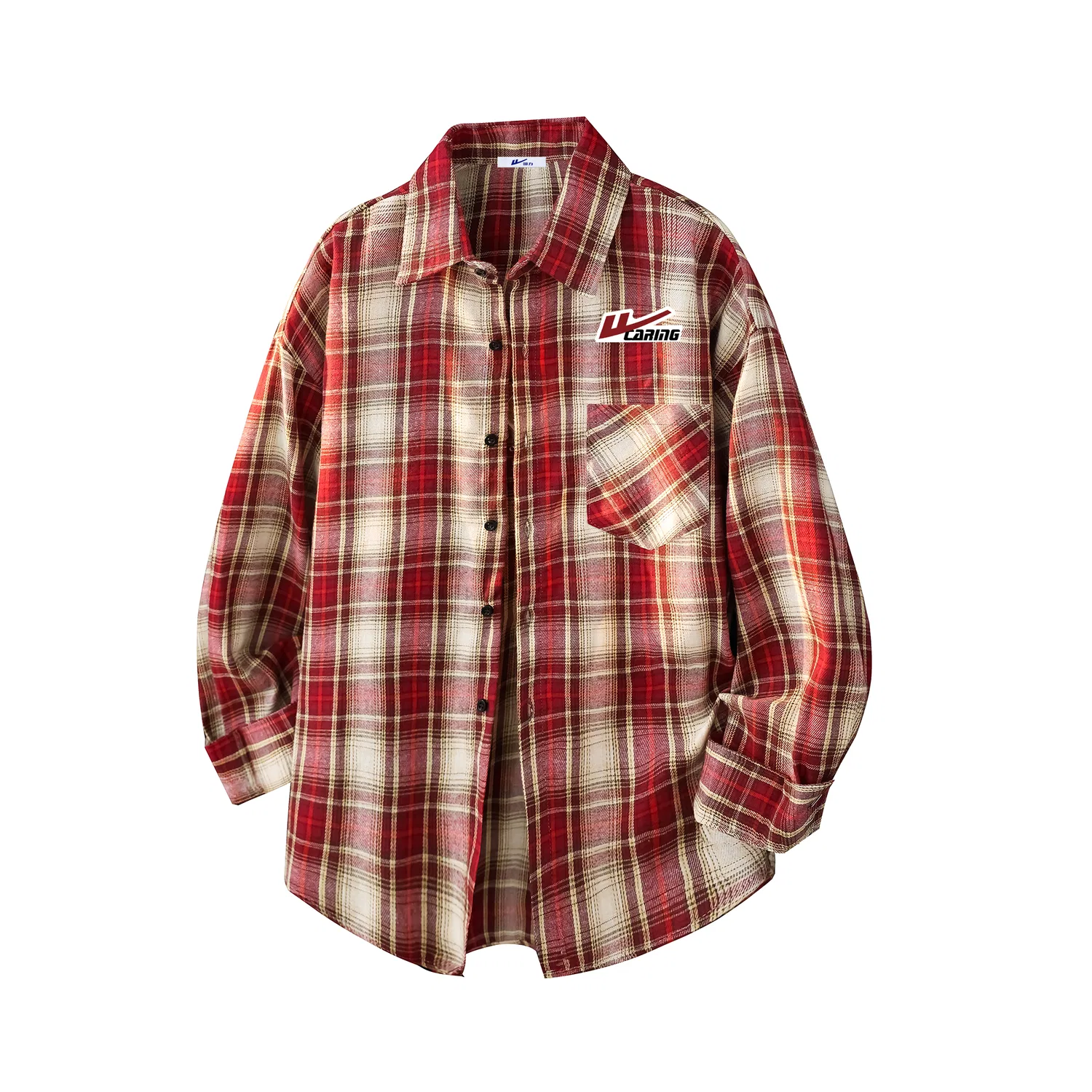 Детская рубашка с воротником Red Plaid (DIY Badge) WARRIOR