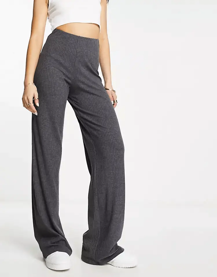 

Брюки Asos Design Rib Dad, темно-серый