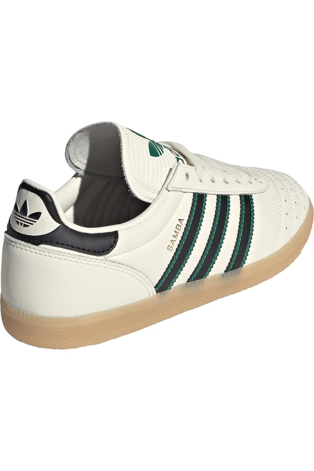Детские кеды кожаные с удлиненным языком Samba JP adidas, Off White/Core Black/Gum — фото 2