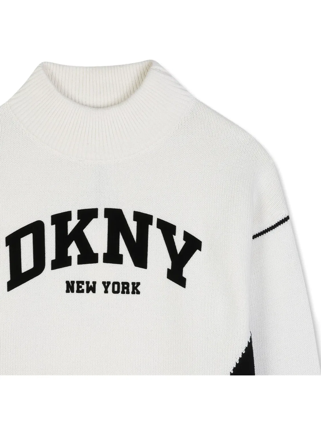 DKNY Джемпер с воротником-стойкой белый хлопковый — фото 2