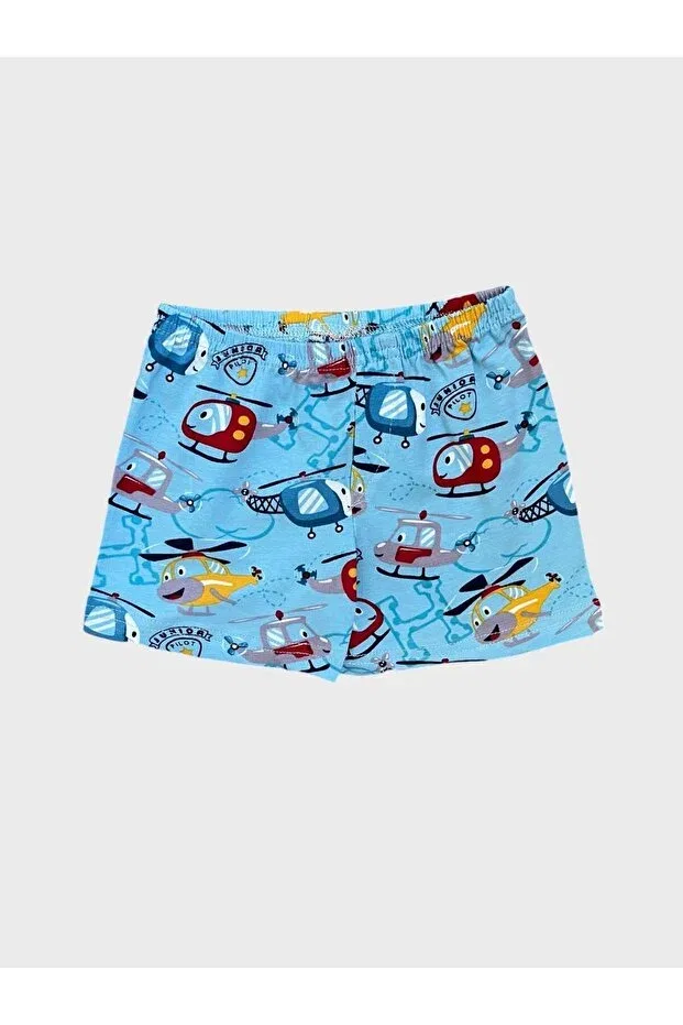 Детский комплект трусов-боксеров для мальчиков с принтом Helicopter Patterned Elmas Kids, Blue — фото 4