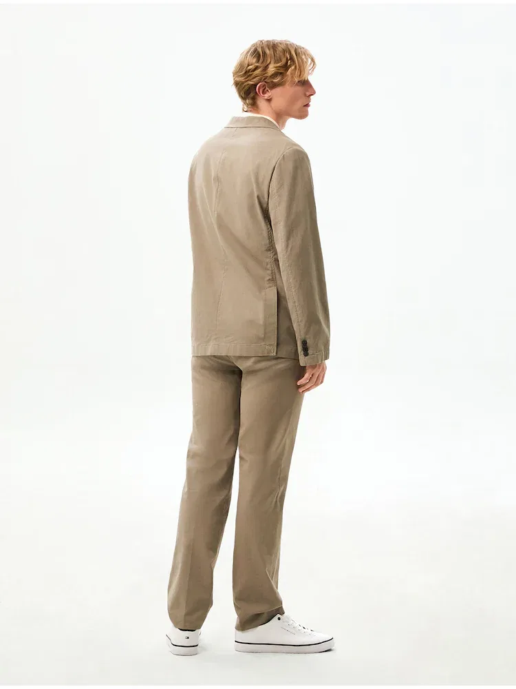 Пиджак из текстурированного хлопка TOMMY HILFIGER, Light Grey — фото 3