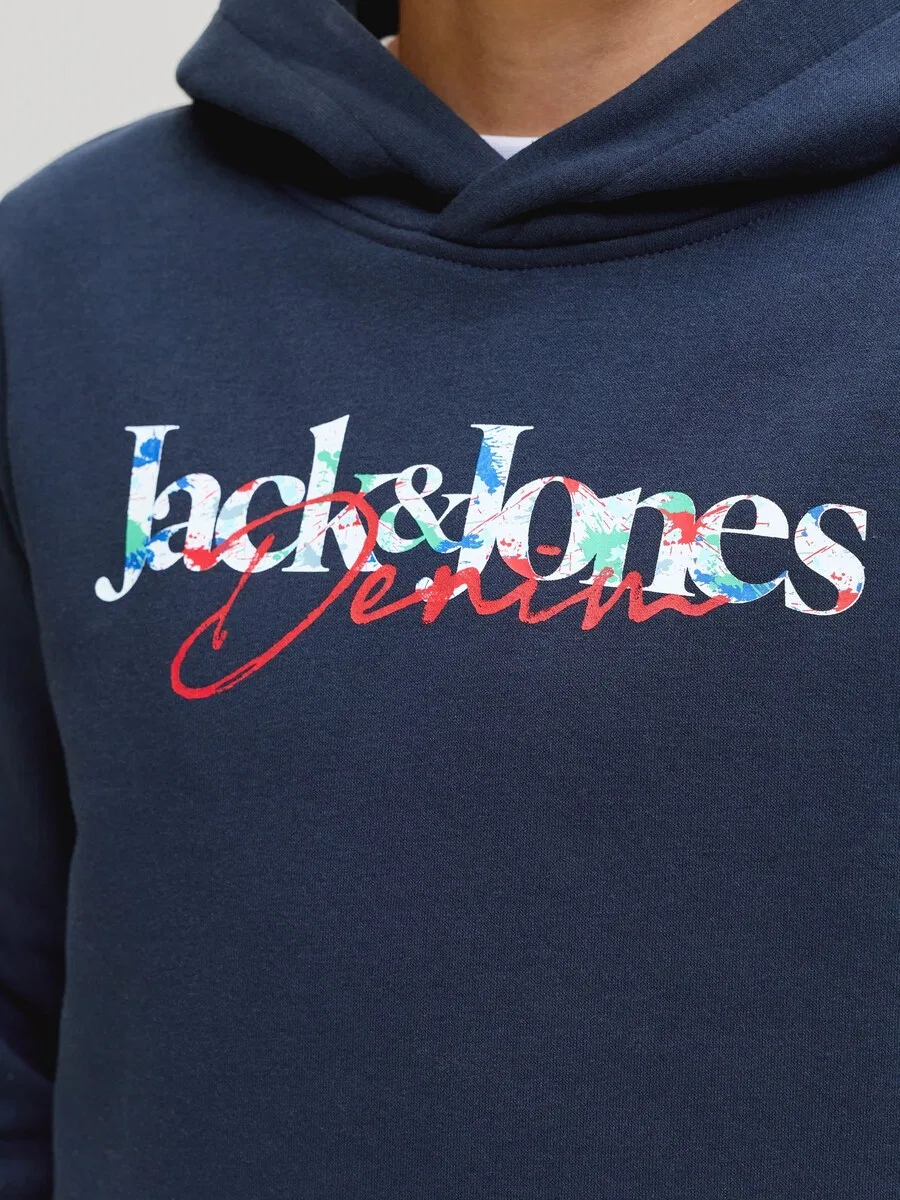 Детская толстовка Jack & Jones Junior 'JJTom' цвета морской волны — фото 4