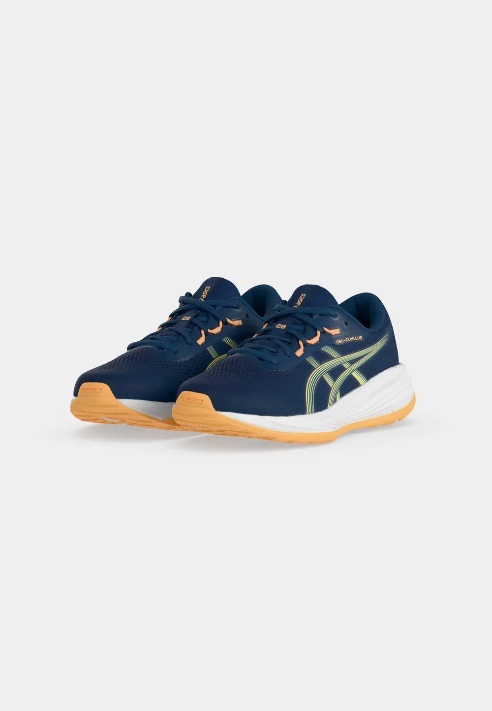 Кроссовки Gel Cumulus 28 унисекс для бега по улицам Asics, Independence Blue/Orange Glow — фото 3