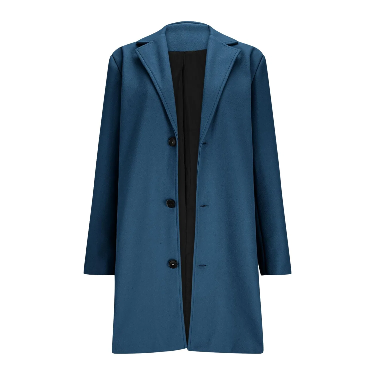 Женское пальто из шерстяной смеси с принтом Trench invernale da donna, Blu navy B — фото 4