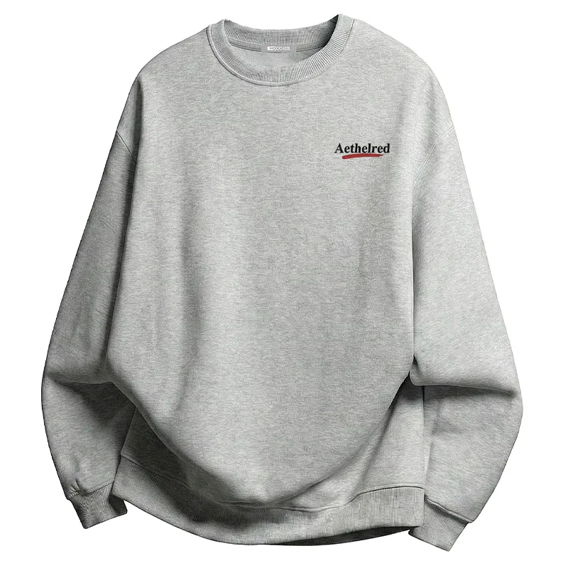 Детский свитшот с принтом AETHELRED Red Bean, Light Gray