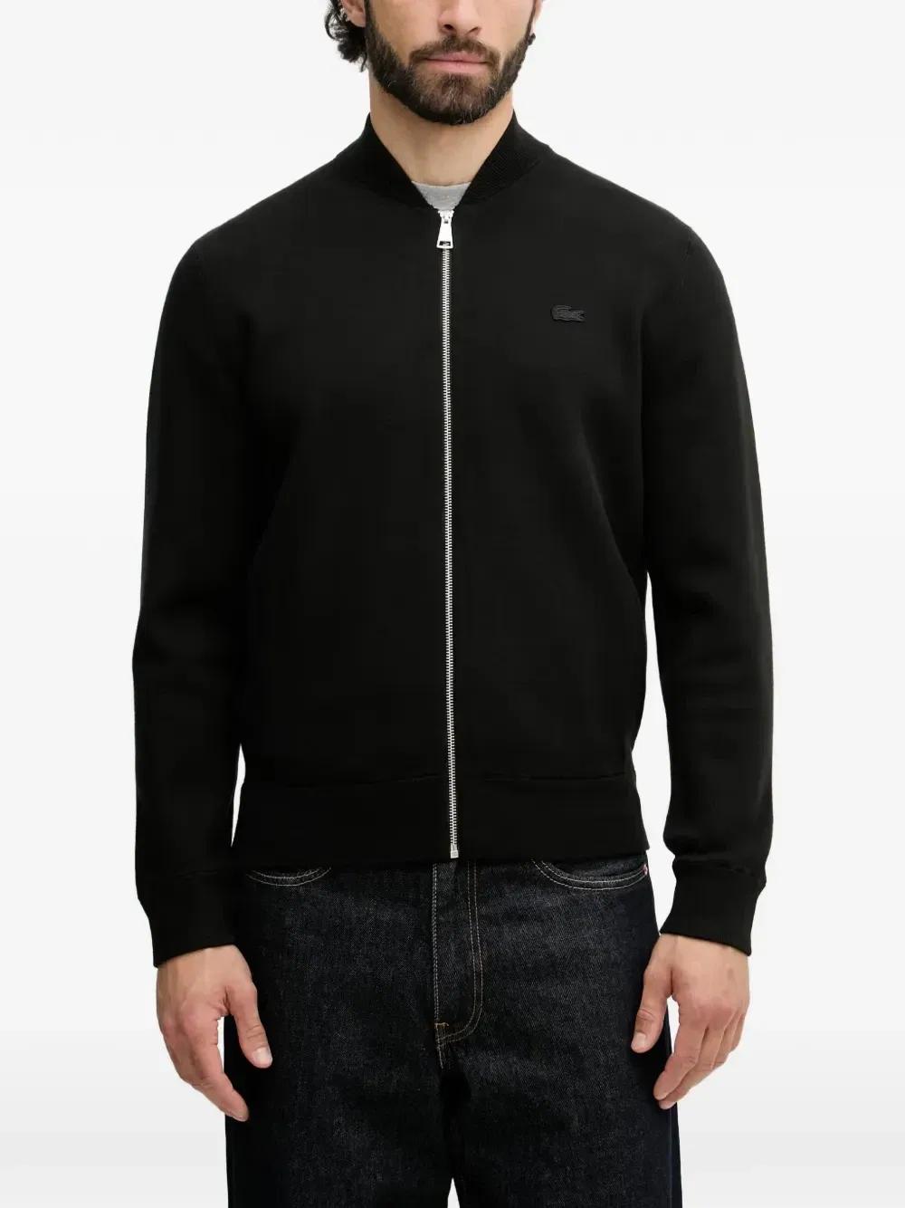 Кардиган с нашивкой-логотипом Lacoste, черный