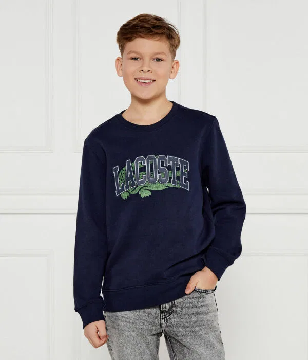 Детский пуловер для девочек из органического хлопка Felpa Lacoste, Blu Marino — фото 3