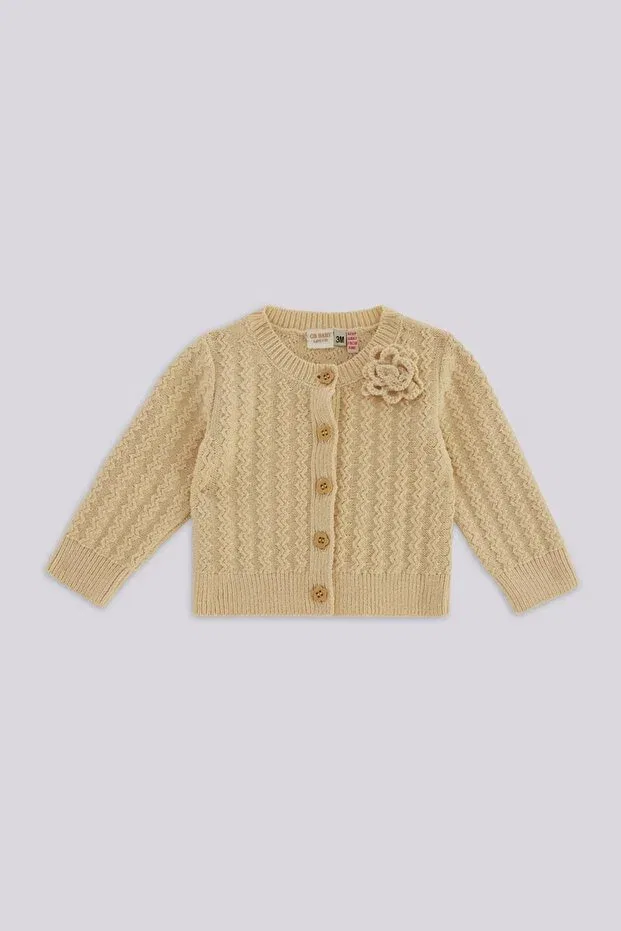 Детский кардиган для девочек хлопковый Layette, Beige