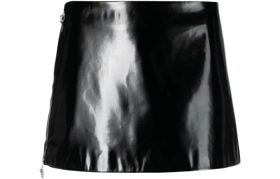 Юбка короткая кожаная Acne Studios, Black