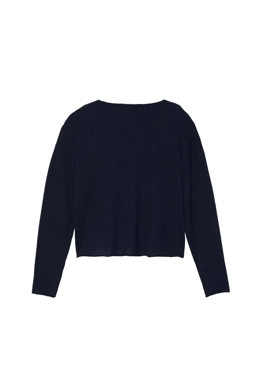 Укороченный свитер из льна и шерсти ZARA, Navy Blue — фото 4