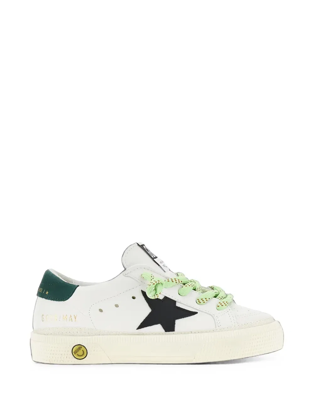 Кроссовки May с кожаными вставками в виде звезд Golden Goose Kids, белый