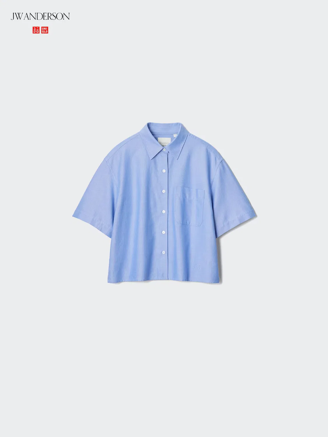 Рубашка Uniqlo Оксфорд с коротким рукавом, белый — фото 4
