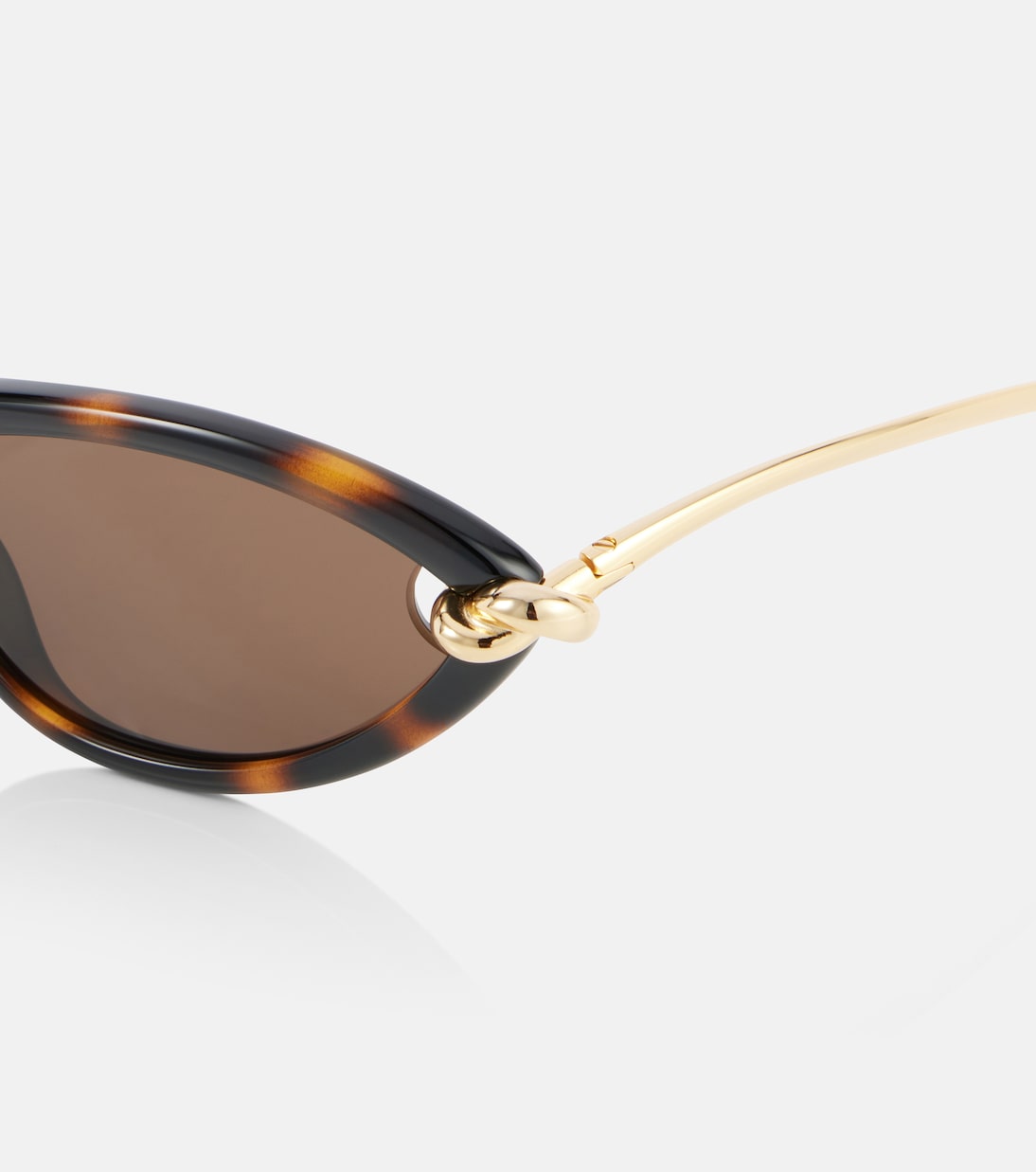 Кошачий глаз солнцезащитные очки Bottega Veneta, Havana-Gold-Brown — фото 2