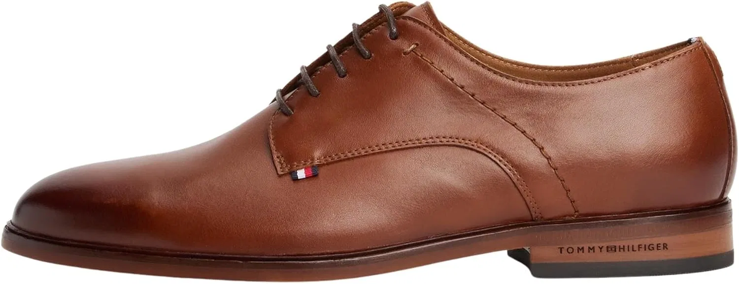 Мужские кожаные туфли-дерби Tommy Hilfiger Thunit, Brown Winter Cognac