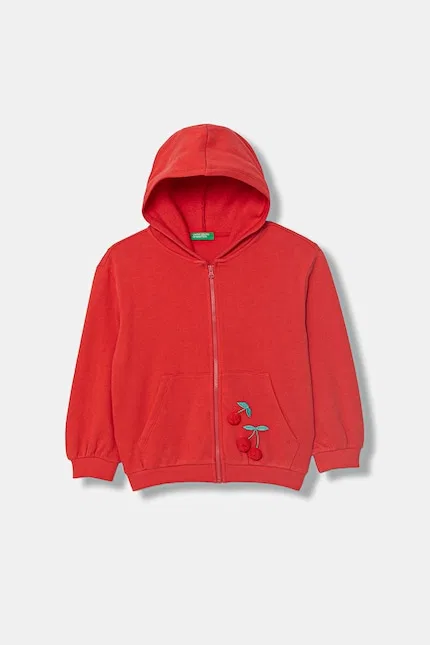 Худи детское на молнии красный, United Colors of Benetton