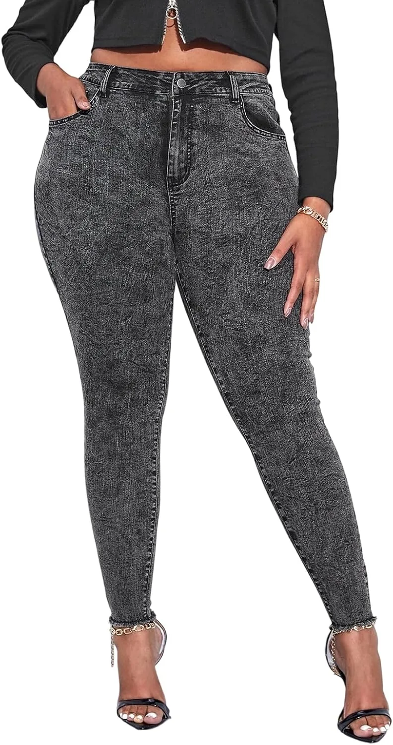 Женские джинсы Plus Size Curvy Skinny – Slim Fit, Stretch Denim
