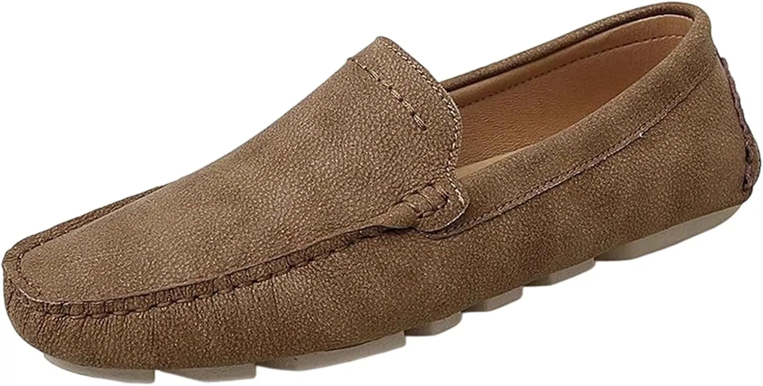 Мокасины кожаные Adhdyuud Loafers, коричневый