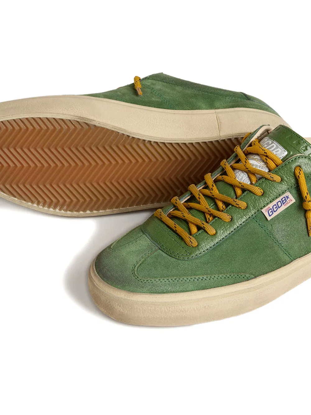 Замшевые кожаные кроссовки Soul Star Golden Goose, зеленый — фото 3