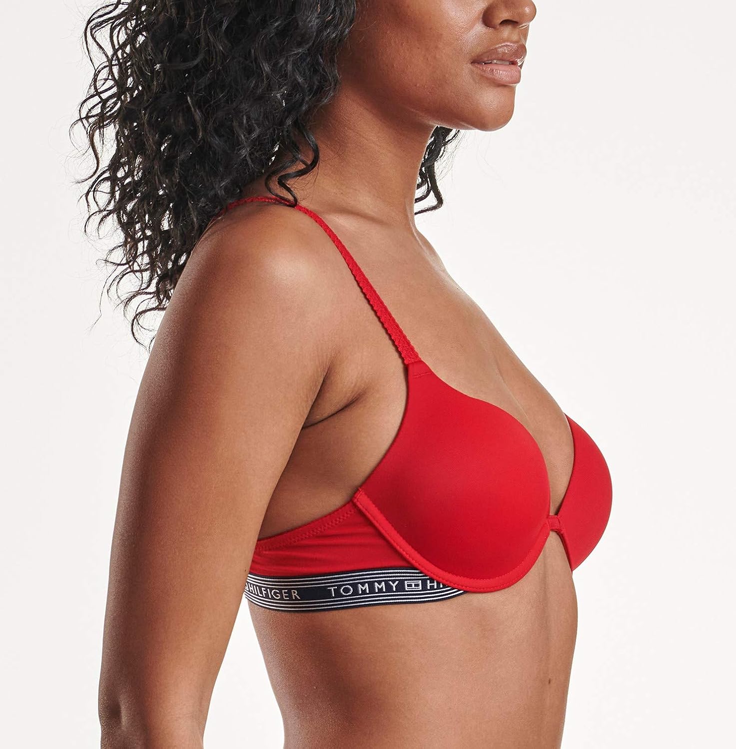 Женский бюстгальтер Tommy Hilfiger Micro Push Up с кружевными бретельками, Apple Red — фото 2