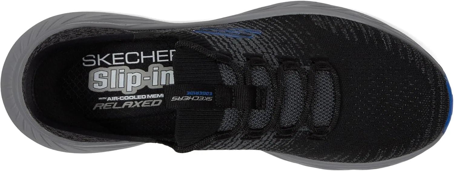 Мужские кроссовки Skechers Edgeride Raygo Hands Free без шнурков, черный/синий — фото 2
