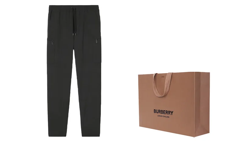 Спортивные штаны Burberry карго из стрейч-шерсти, Dark Heather серый — фото 4