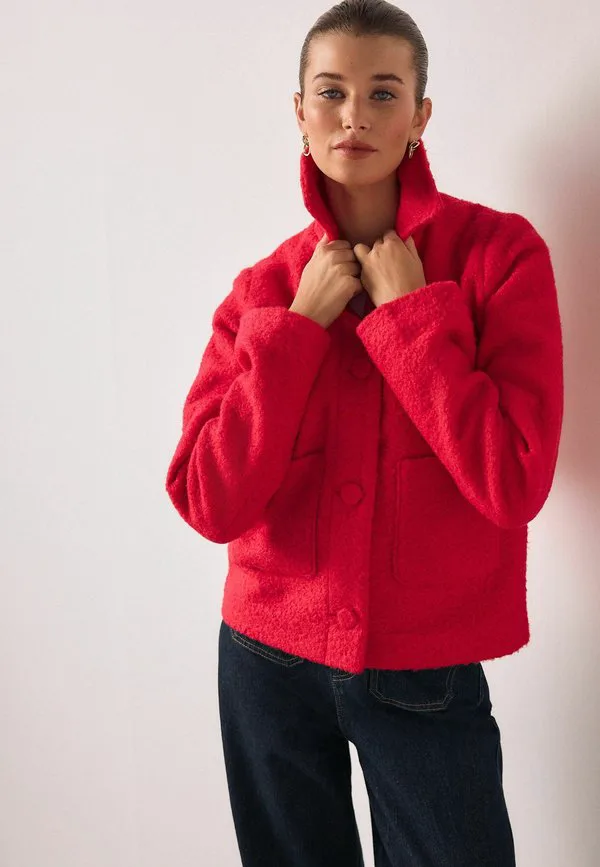 Легкая куртка прямого кроя с воротником на пуговицах Next, Bright Pink