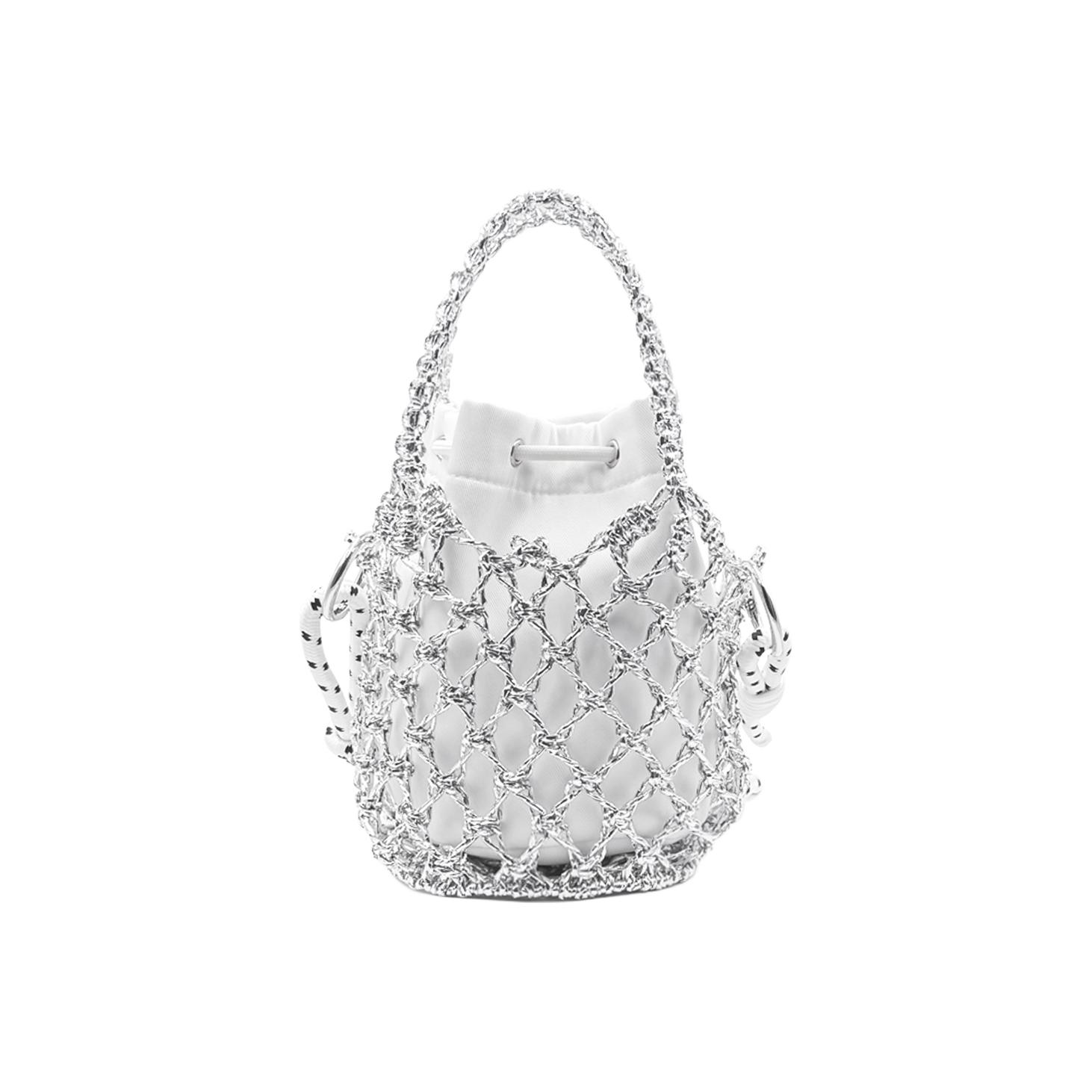 Сумочка-косметичка DIOR с сетчатым покрытием, серебристо-белый — фото 4