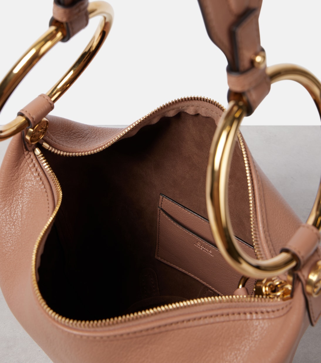 Браслет Маленькая кожаная сумка через плечо Chloé, Woodrose — фото 3