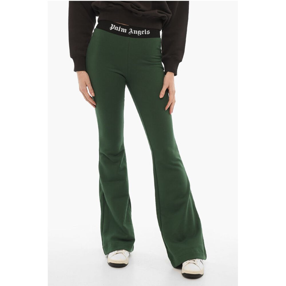 

Расклешенные спортивные штаны с эластичной резинкой с логотипом Palm Angels, Green