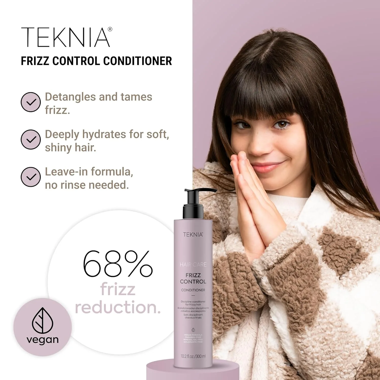 Несмываемый кондиционер LAKMÉ Teknia Frizz Control, кондиционер против пушистости для вьющихся и пушистых волос. 302 мл (.) — фото 2