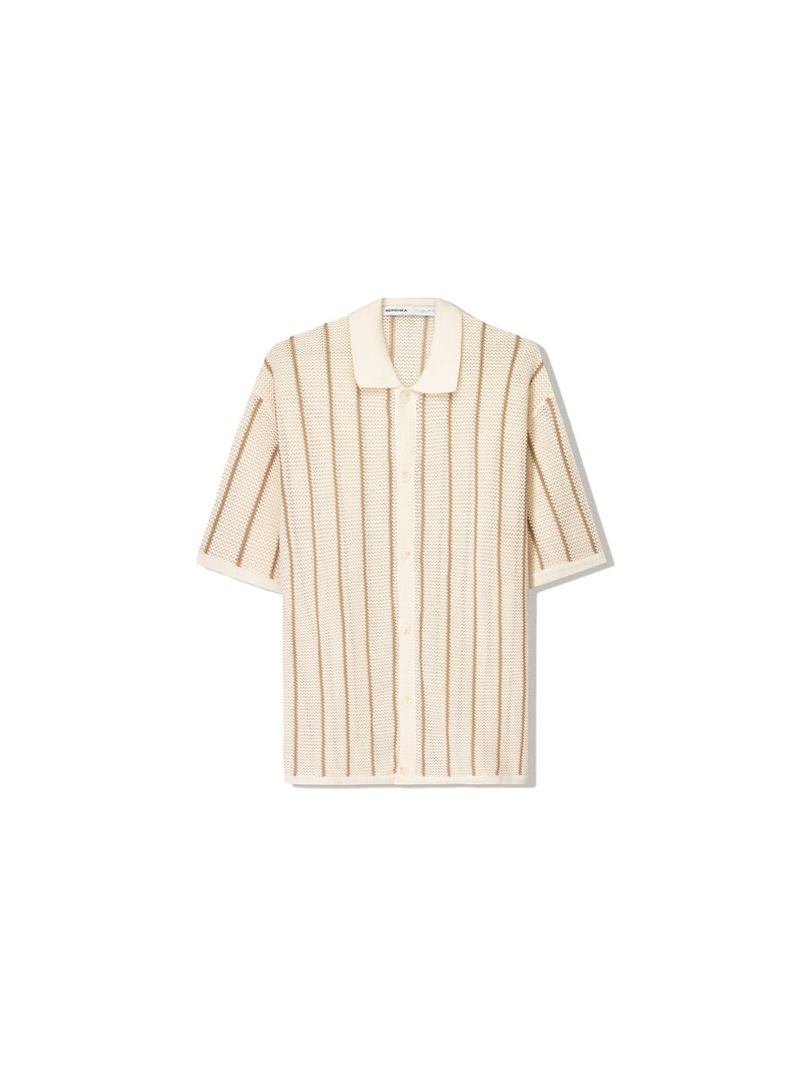 

Рубашка на пуговицах Comfort fit Bershka, песочный