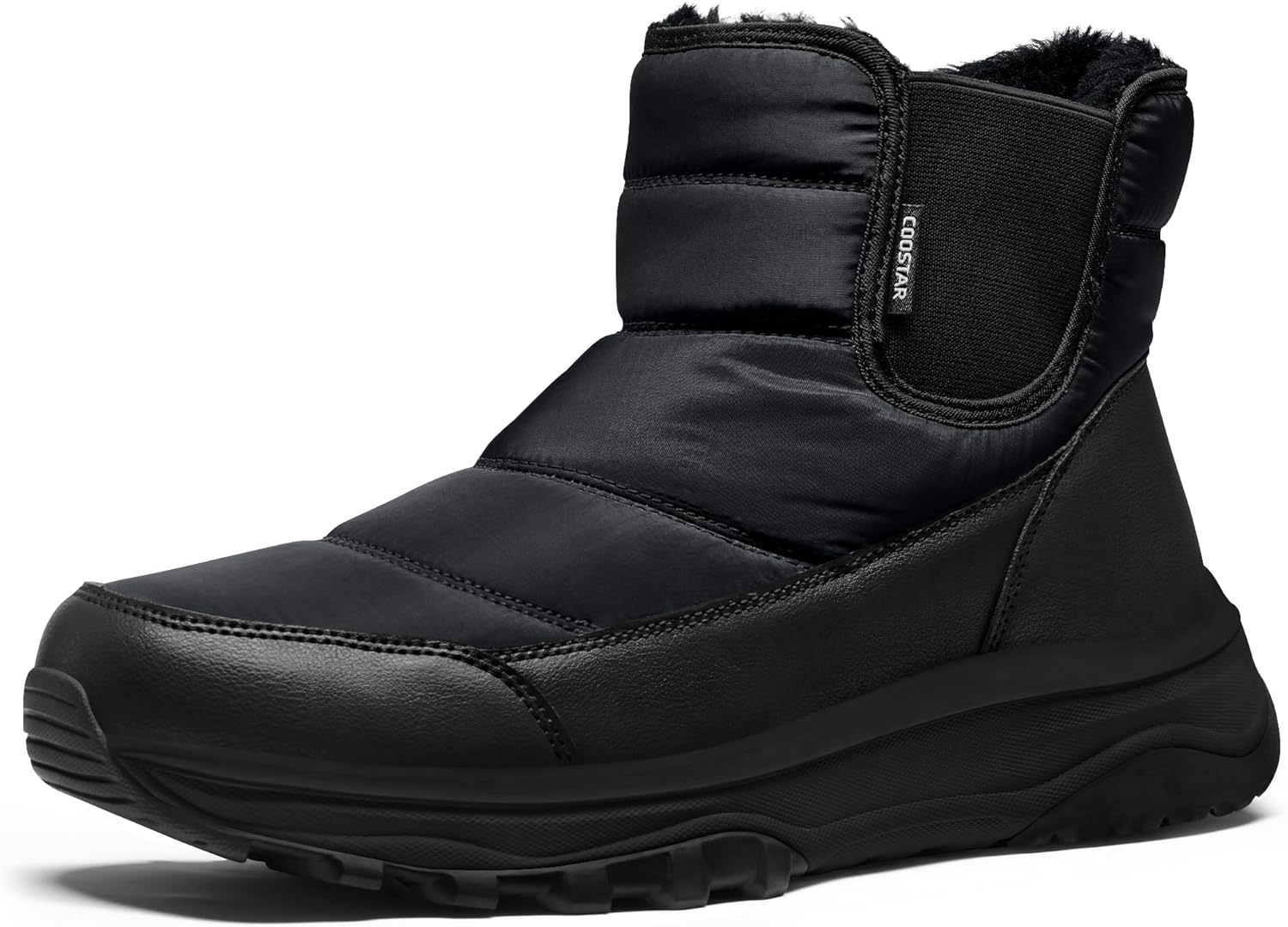 

Мужские зимние ботинки, водонепроницаемые с поддержкой свода стопы, легкие для улицы и повседневной носки Coostar, черный