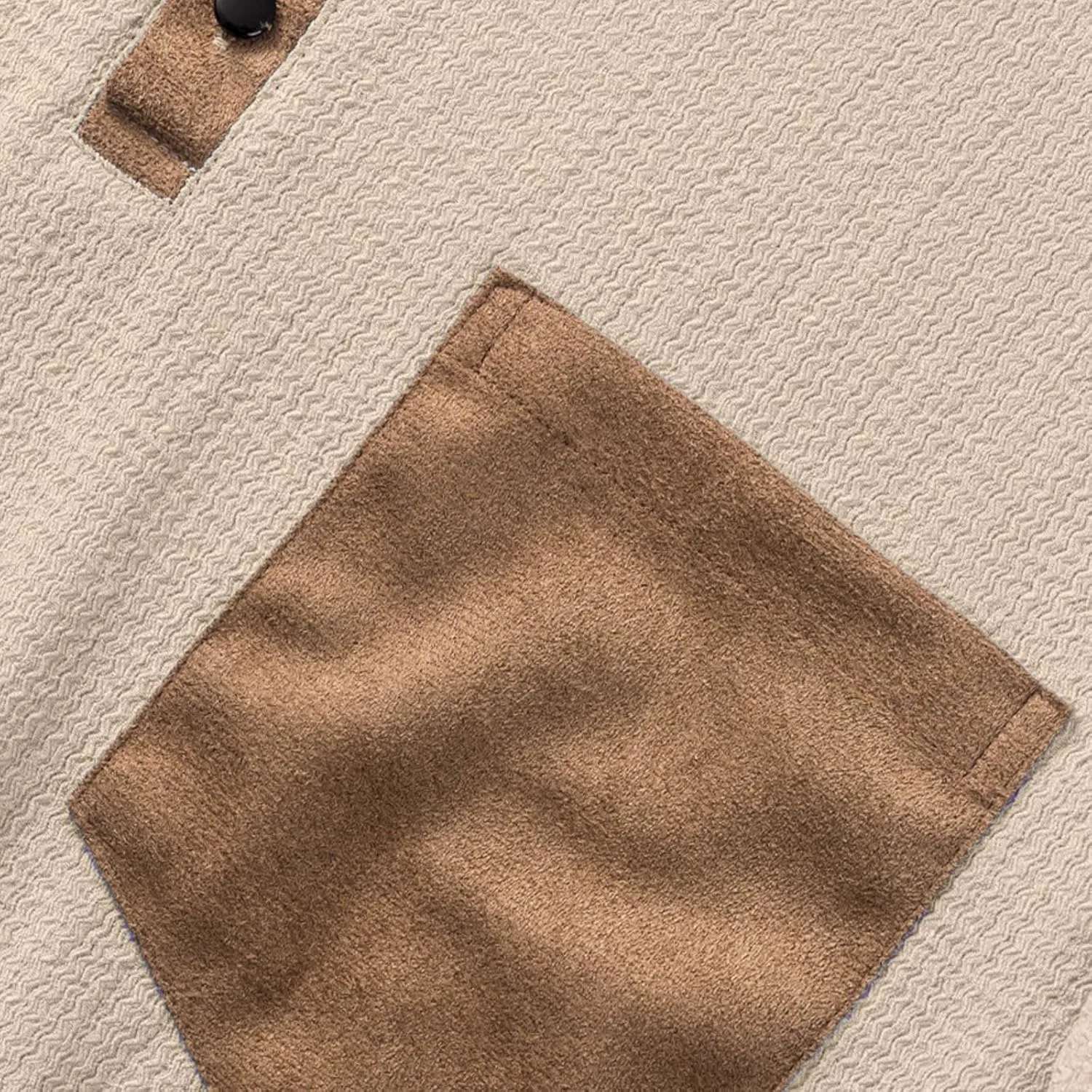 Футболка свободного кроя с воротником-стойкой и сетчатыми вставками, Generic, W-344 Khaki — фото 3