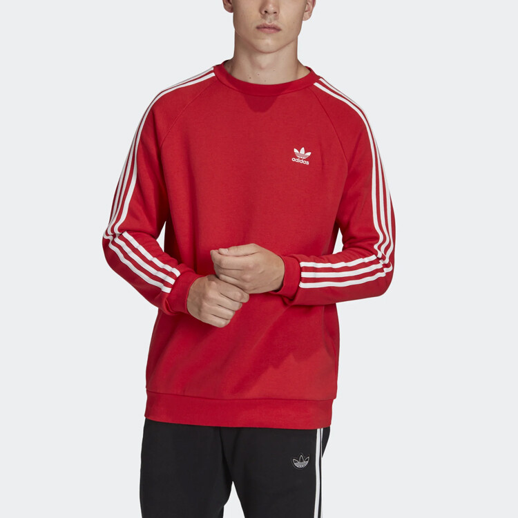 20SS 3ST CREW Толстовка мужская красная Adidas Originals, красный — фото 3