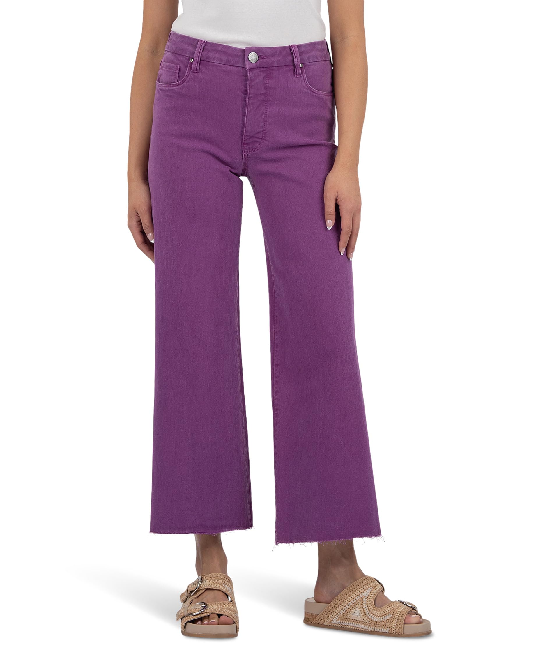 

Джинсы KUT from the Kloth Meg High-Rise Fab Ab Wide Leg Raw Hem, Orchid