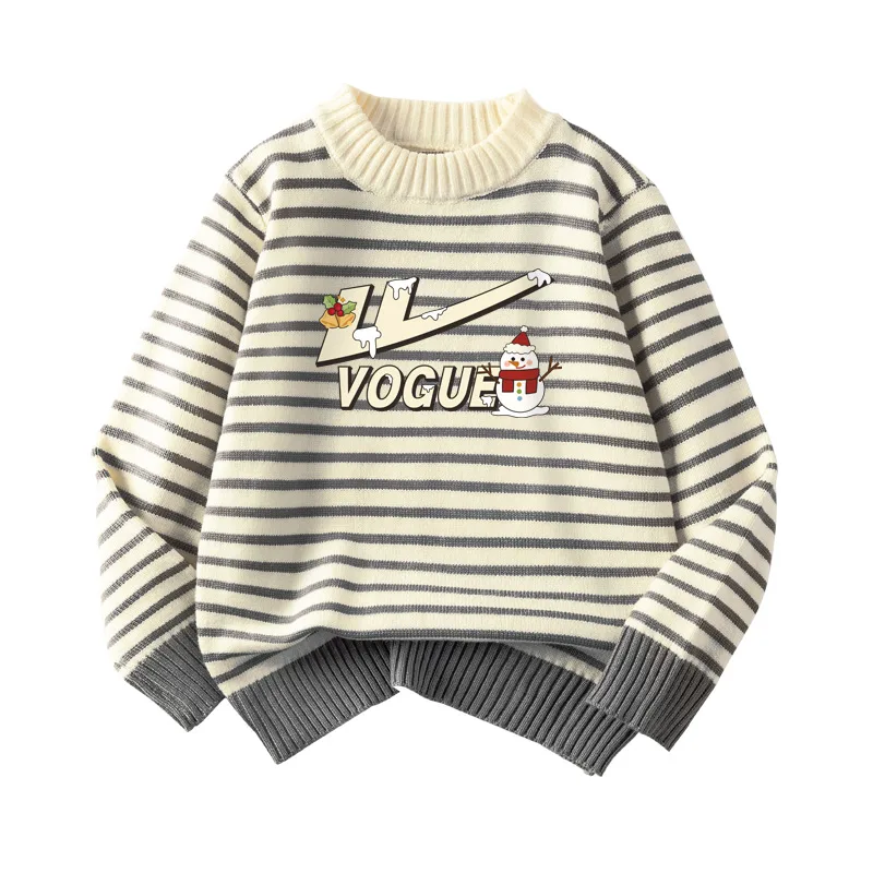 Детский свитер с круглым вырезом WARRIOR, Navy Blue/H First Snow — фото 3