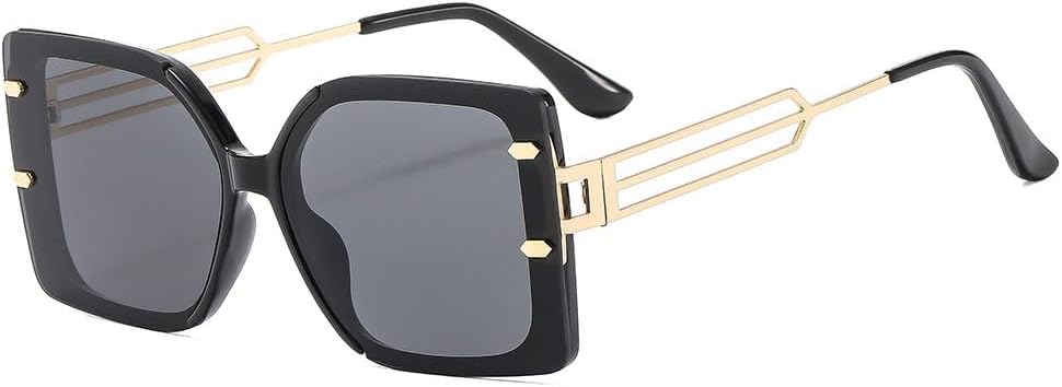 

Модные зеленые солнцезащитные очки для женщин и мужчин, роскошные ажурные солнцезащитные очки с градиентным переходом цвета и защитой от УФ-излучения UV400 TKKTLLT, Black