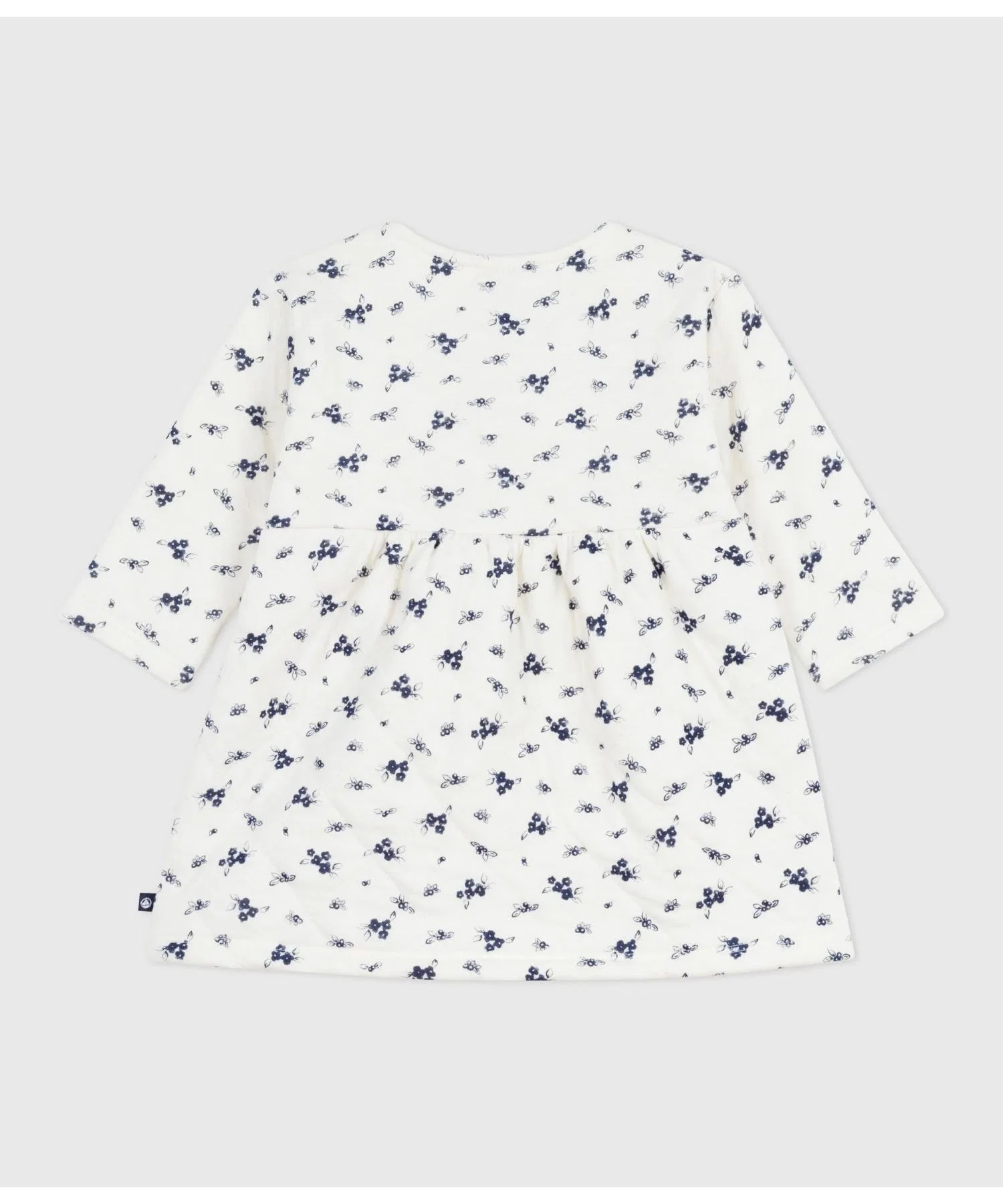 Детское платье с цветочным принтом PETIT BATEAU бело-синее — фото 4
