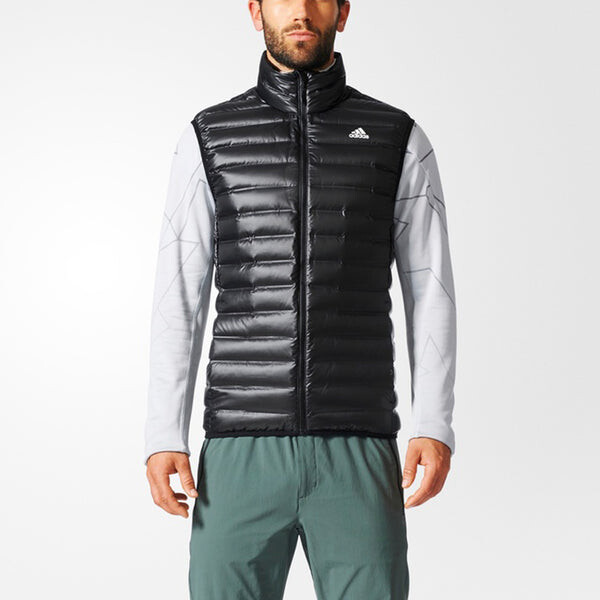 Пуховик adidas Varilite Vest Casual Sports Stand Collar Vest Black, черный — фото 3