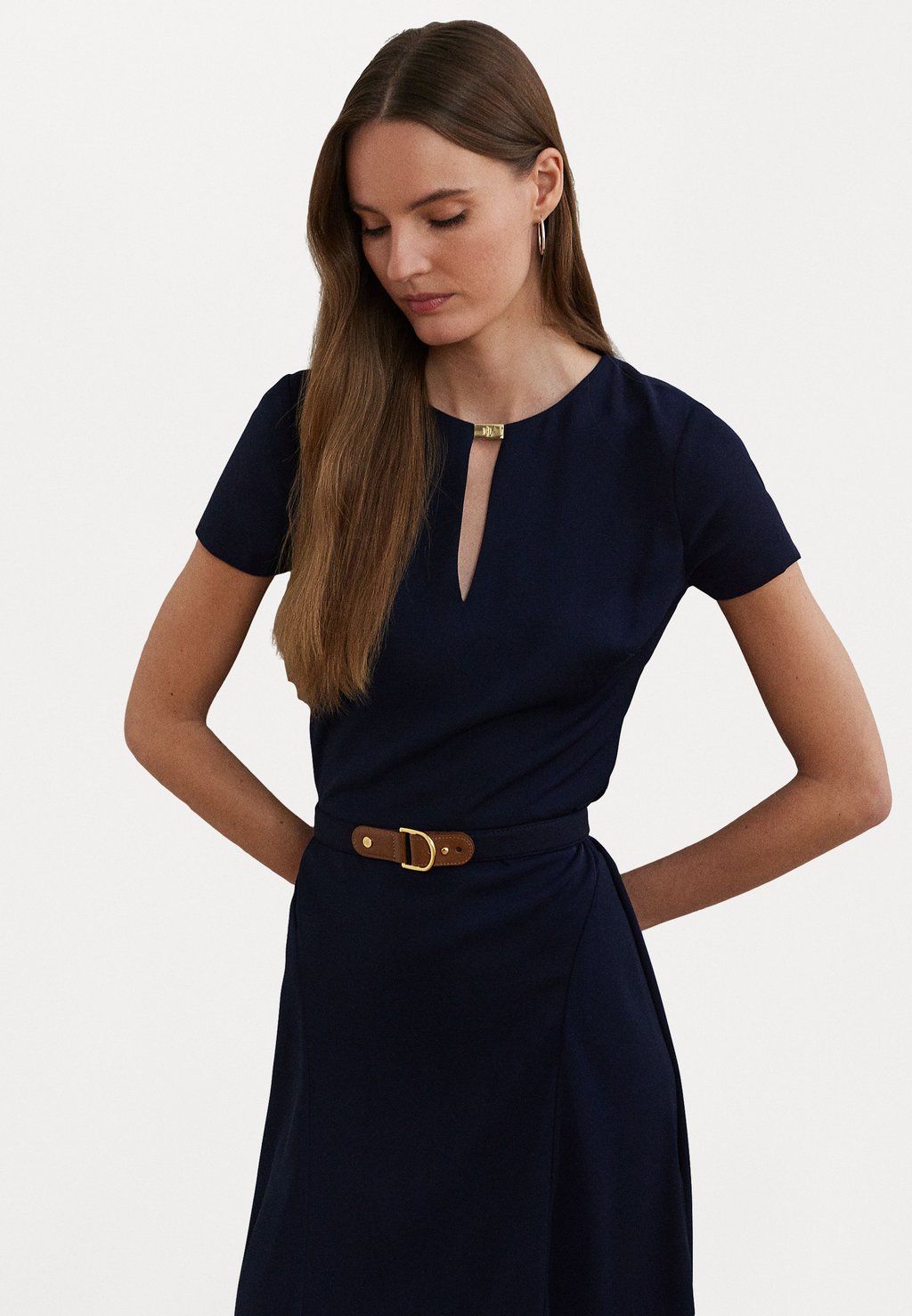 

Коктейльное/вечернее платье Belted Georgette Dress Lauren Ralph Lauren, синий