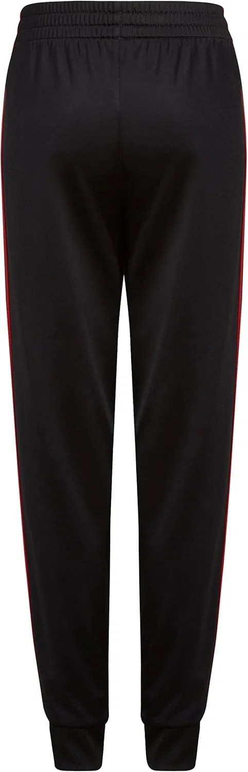 Детские спортивные брюки Adidas Classic 3s с эластичным поясом, трикотажная ткань, Black With Red — фото 2