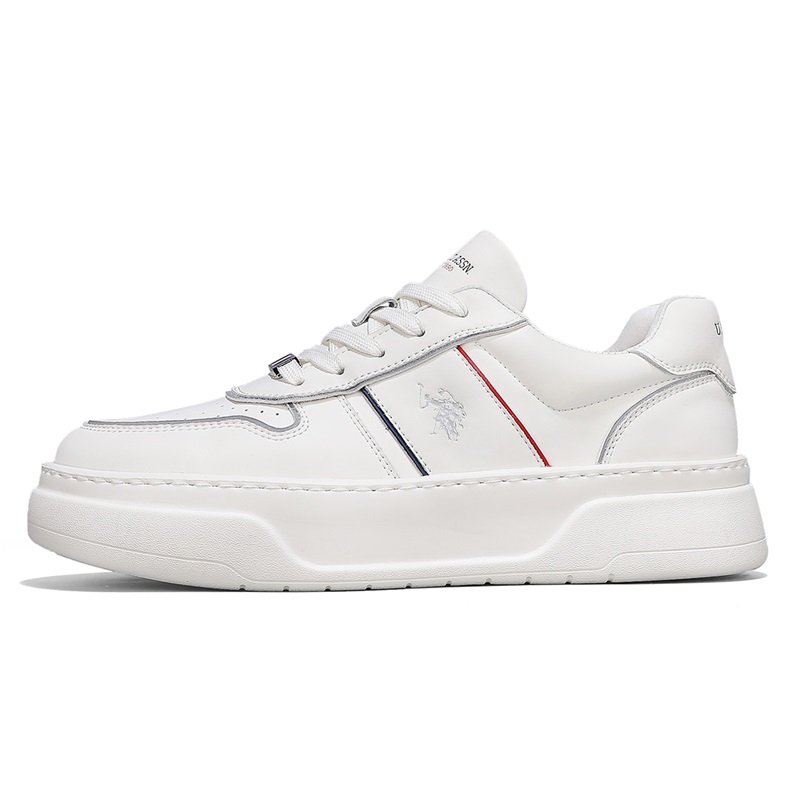 

Минималистичные белые кроссовки на платформе для увеличения роста легкие низкие скейтерские мужские U.S. POLO ASSN., черные