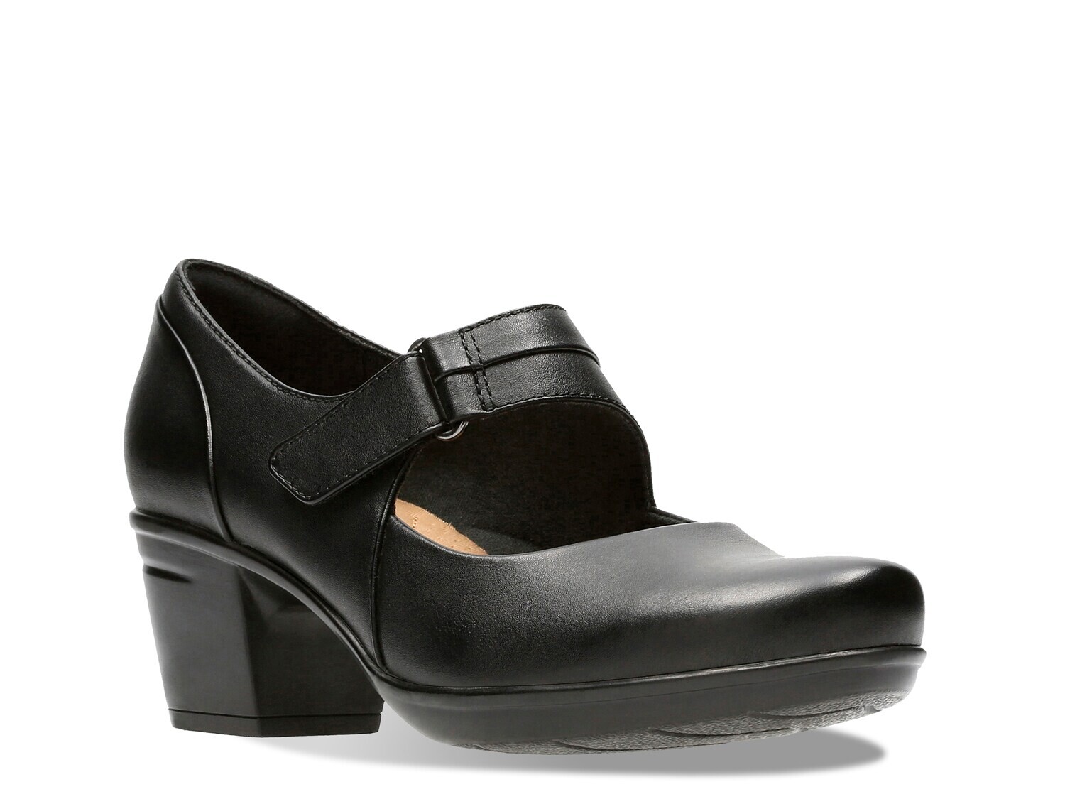 

Туфли Clarks Emslie Lulin на устойчивом каблуке с ремешком, черный