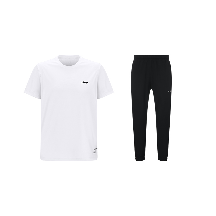 

LiNing Повседневная спортивная одежда унисекс, clothing sets (белый top+черный bottom)