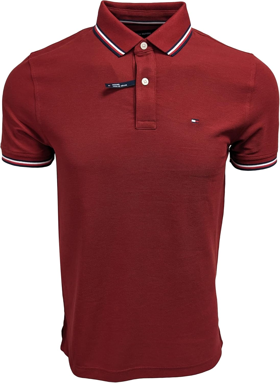 

Мужские повседневные рубашки-поло Tommy Hilfiger с коротким рукавом, классического кроя, с эластичными вставками и воротником, Dark Red, Красный, Мужские повседневные рубашки-поло Tommy Hilfiger с коротким рукавом, классического кроя, с эластичными вставк