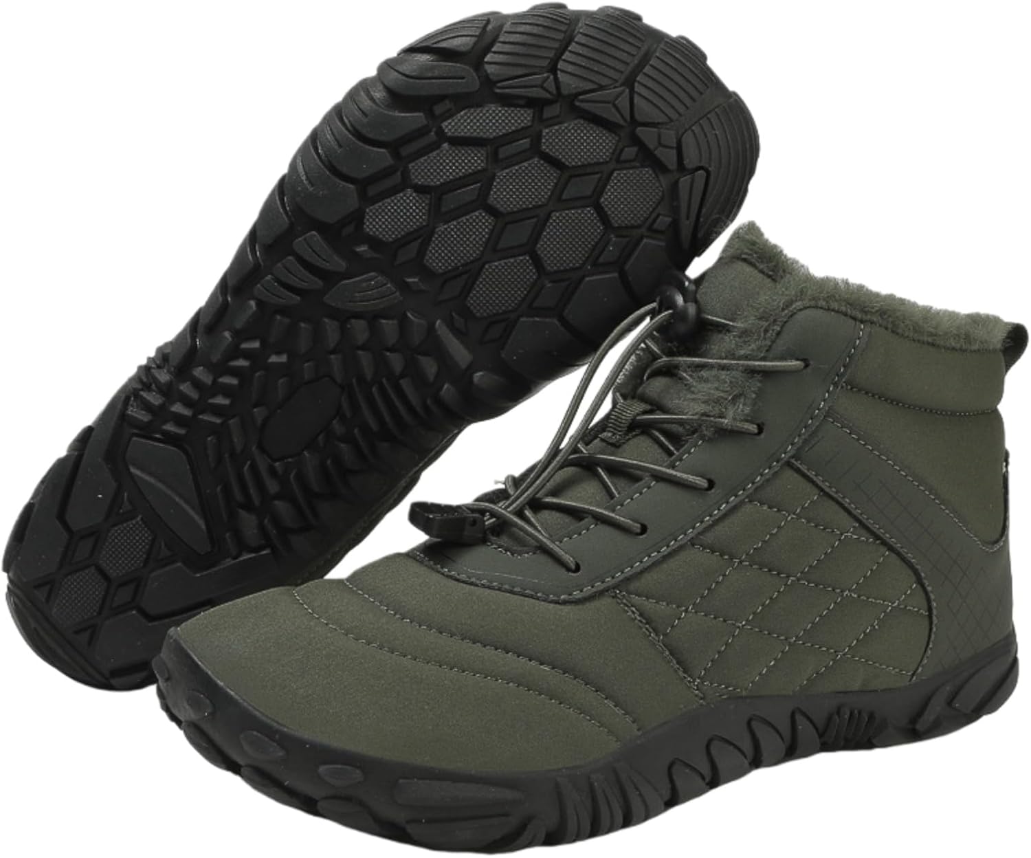 

Ботинки для женщин и мужчин, зимние нескользящие и водонепроницаемые зимние снежные ботильоны с широким носком Generic, зеленый