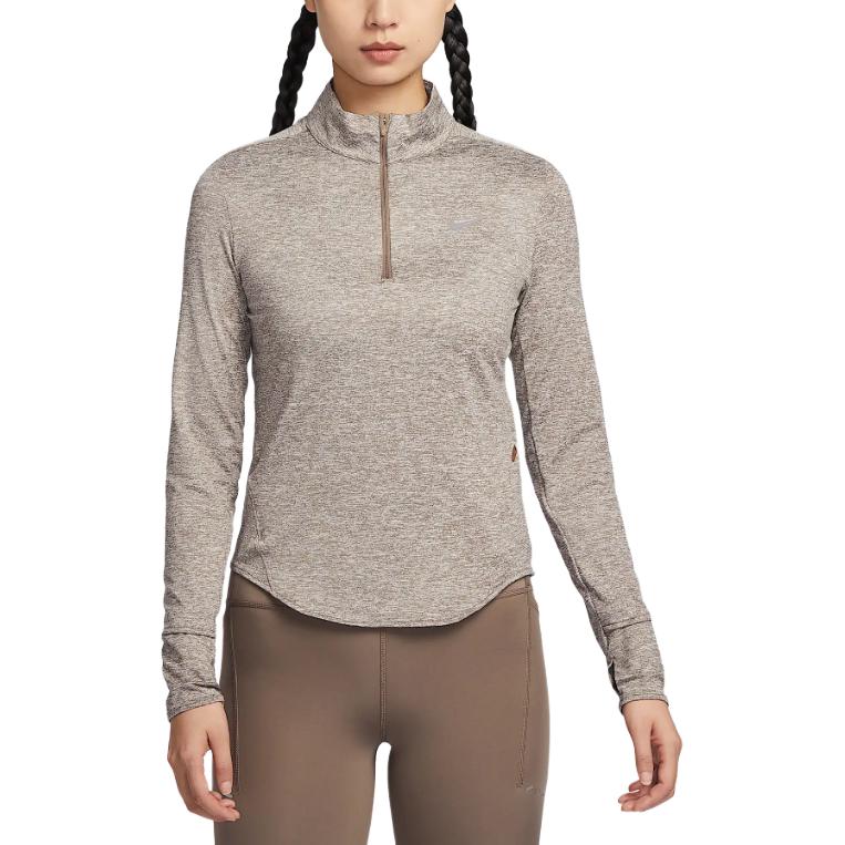 Nike Футболка Swift UVDri Fit женская Mink Brown/Heather Brown — фото 3