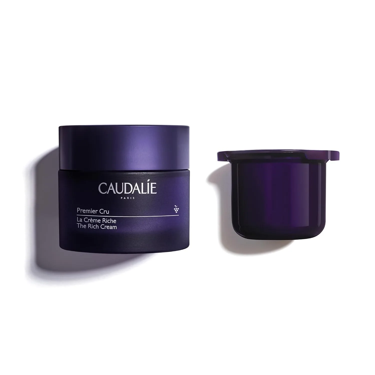 Caudalie Premier Cru The Rich Cream, увлажняющий крем для восстановления кожного барьера с керамидами, многоразовая баночка - 50 мл крема и сменный картридж 50 мл.